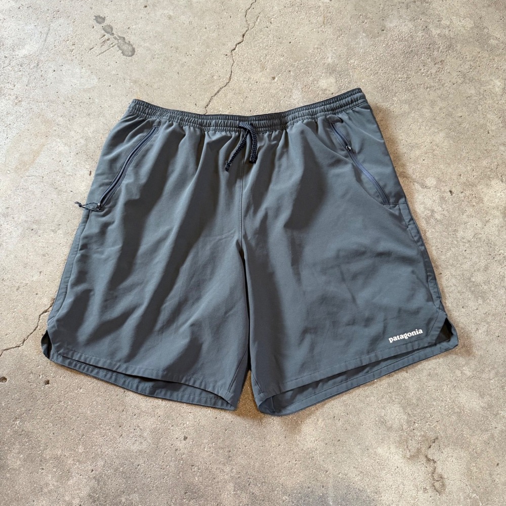 Patagonia Nine Trails Shorts Mens L Grey 7 Inch Inseam 57601 Running Hiking